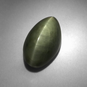 Cuarzo ojo de gato verde natural de 6,18 ct, marquesa, opaco