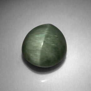 Cuarzo Ojo de Gato Verde natural de 4.70 ct, Corte Óvalo, Opaco
