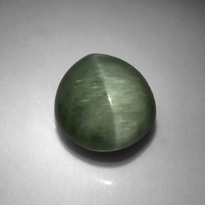 Cuarzo Ojo de Gato Verde natural de 4.70 ct, Corte Óvalo, Opaco
