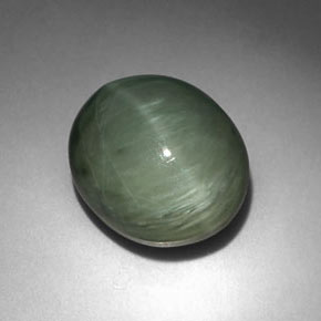 Cuarzo ojo de gato verde natural de 6,35 ct, corte óvalo, opaco