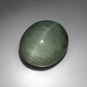 Cuarzo ojo de gato verde natural de 6,35 ct, corte óvalo, opaco