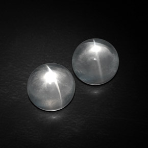 Gemas de quartz cat's eye blanco natural de  ct, corte redondo, transparente
