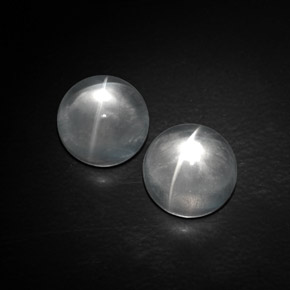 Gemas de quartz cat's eye blanco natural de  ct, corte redondo, transparente