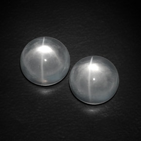 Gemas de quartz cat's eye blanco natural de  ct, corte redondo, transparente