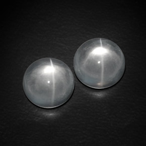Gemas de quartz cat's eye blanco natural de  ct, corte redondo, transparente