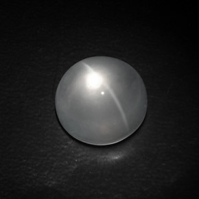 Quartz cat's eye blanco natural de 10,71 ct, corte redondo, transparente