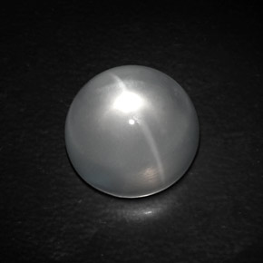 Quartz cat's eye blanco natural de 10,84 ct, corte redondo, transparente