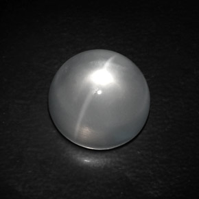 Quartz cat's eye blanco natural de 10,84 ct, corte redondo, transparente
