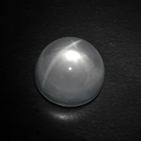 Quartz cat's eye blanco natural de 10,40 ct, corte redondo, transparente