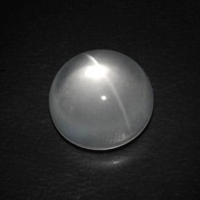 Cuarzo Ojo de Gato Blanco natural de 10.52 ct, Corte Redondo, Transparente