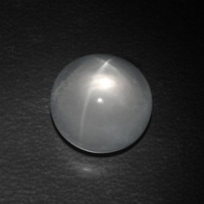 Quartz cat's eye blanco natural de 10,22 ct, corte redondo, transparente