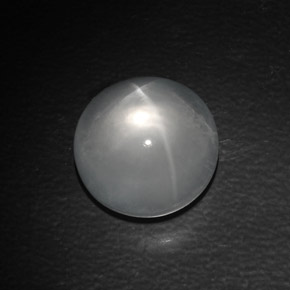 Quartz cat's eye blanco natural de 10,22 ct, corte redondo, transparente
