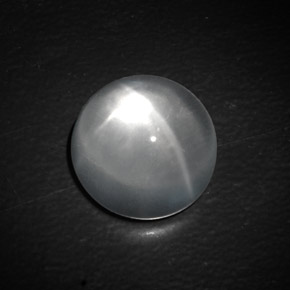 Quartz cat's eye blanco natural de 10,00 ct, corte redondo, transparente