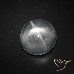 10.14ct Natural Blanco claro Cuarzo Ojo de Gato, Redondo, Transparente