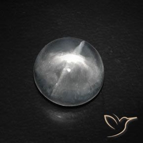 Cuarzo Ojo de Gato Blanco claro natural de 10.14 ct, Redondo, Transparente