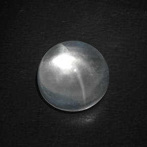 Quartz cat's eye blanco natural de 9,89 ct, corte redondo, transparente