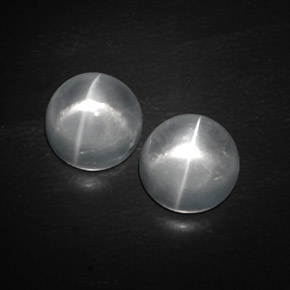 Gemas de quartz cat's eye blanco natural de  ct, corte redondo, transparente