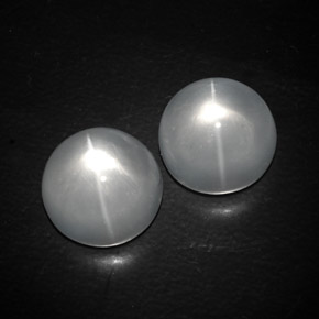 Gemas de quartz cat's eye blanco natural de 13,03 ct, corte redondo, transparente