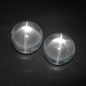 Gemas de quartz cat's eye blanco natural de  ct, corte redondo, transparente