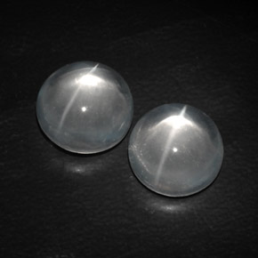 Gemas de Cuarzo Ojo de Gato Blanco natural de  ct, Corte Redondo, Transparente