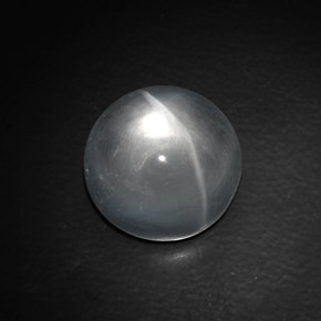 Quartz cat's eye blanco natural de 9,06 ct, corte redondo, transparente
