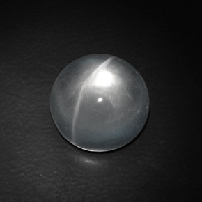 Quartz cat's eye blanco natural de 9,06 ct, corte redondo, transparente