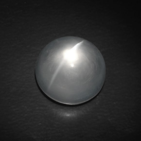 Cuarzo Ojo de Gato Blanco natural de 9.74 ct, Corte Redondo, Transparente