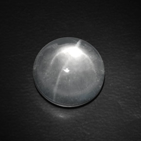 Cuarzo Ojo de Gato Blanco natural de 9.91 ct, Corte Redondo, Transparente
