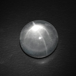 Cuarzo Ojo de Gato Blanco natural de 9.91 ct, Corte Redondo, Transparente