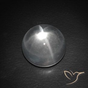 9.45ct Natural Blanco claro Cuarzo Ojo de Gato, Redondo, Transparente