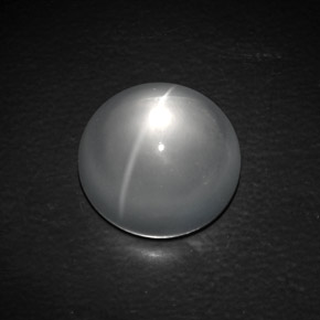 Cuarzo Ojo de Gato Blanco natural de 9.68 ct, Corte Redondo, Transparente