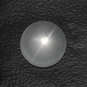 Cuarzo ojo de gato blanco natural de 6,18 ct, corte redondo, transparente