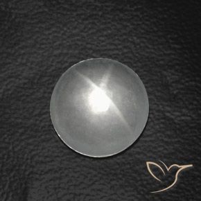 7.46ct Natural Blanco Cuarzo Ojo de Gato, Redondo, Transparente