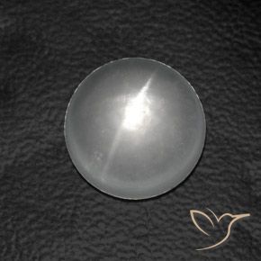 7.61ct Natural Blanco Cuarzo Ojo de Gato, Redondo, Transparente