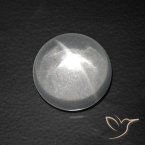 7.63ct Natural Blanco claro Cuarzo Ojo de Gato, Redondo, Transparente