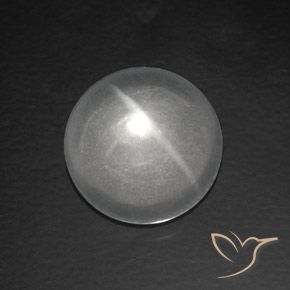 7.56ct Natural Blanco Cuarzo Ojo de Gato, Redondo, Transparente