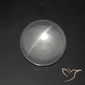 Cuarzo Ojo de Gato Blanco natural de 7.56 ct, Redondo, Transparente