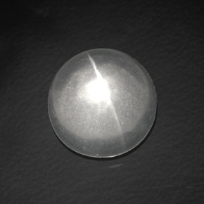 Cuarzo Ojo de Gato Blanco natural de 7.70 ct, Corte Redondo, Transparente