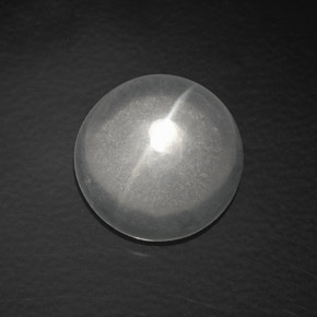 Cuarzo Ojo de Gato Blanco natural de 6.61 ct, Corte Redondo, Transparente