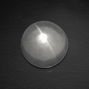Cuarzo Ojo de Gato Blanco natural de 6.61 ct, Corte Redondo, Transparente