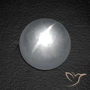 Cuarzo Ojo de Gato Blanco natural de 8.80 ct, Redondo, Transparente
