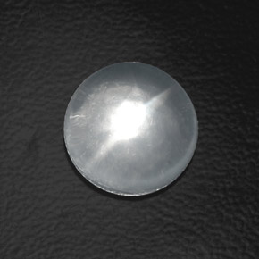 Cuarzo Ojo de Gato Blanco natural de 8.86 ct, Corte Redondo, Transparente
