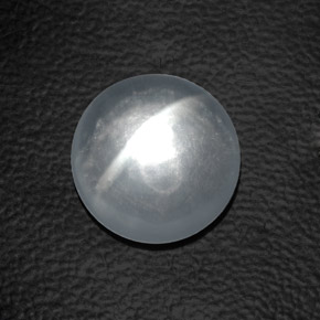 Cuarzo Ojo de Gato Blanco natural de 8.37 ct, Corte Redondo, Transparente