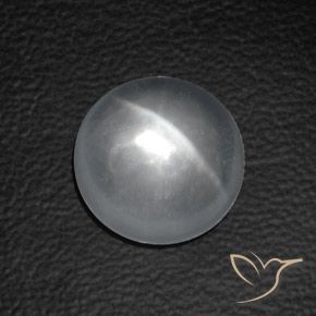Cuarzo Ojo de Gato Blanco natural de 8.34 ct, Redondo, Transparente