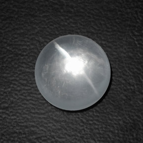 Quartz cat's eye blanco natural de 8,82 ct, corte redondo, transparente