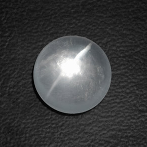 Quartz cat's eye blanco natural de 8,82 ct, corte redondo, transparente
