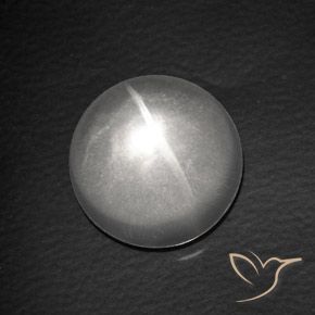 8.13ct Natural Blanco Cuarzo Ojo de Gato, Redondo, Transparente