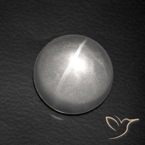 Cuarzo Ojo de Gato Blanco natural de 8.13 ct, Redondo, Transparente