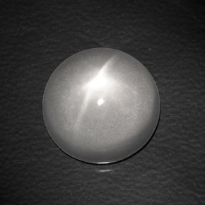 Cuarzo Ojo de Gato Blanco natural de 8.48 ct, Corte Redondo, Transparente