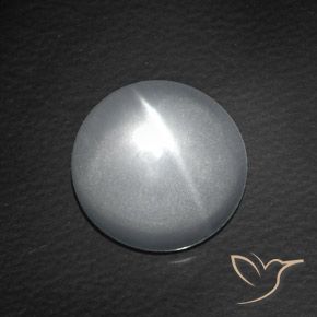 8.14ct Natural Blanco claro Cuarzo Ojo de Gato, Redondo, Transparente